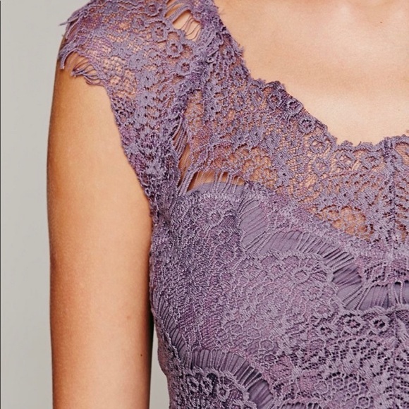 Free People Lavendar Lace Bodycon Dress With Slip, Size Small - Picture 3 of 6